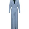 Single Breasted Straight Leg Jumpsuit