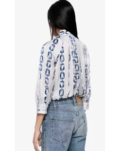 Smythe Gathered Chain link Print Blouse
