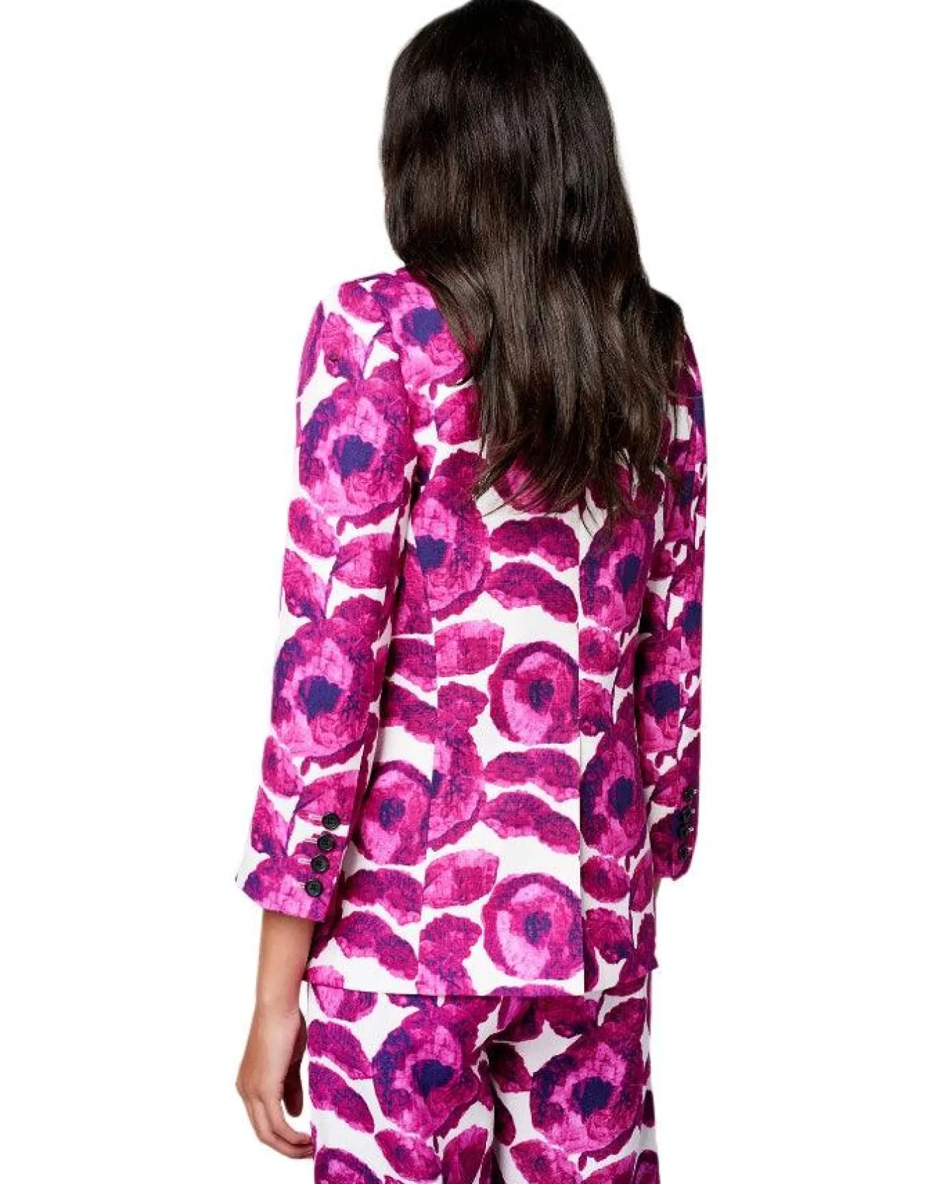 Smythe Shawl Collar Floral Blazer