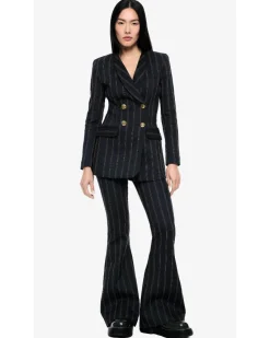 Smythe Striped Bootcut Denim Pant