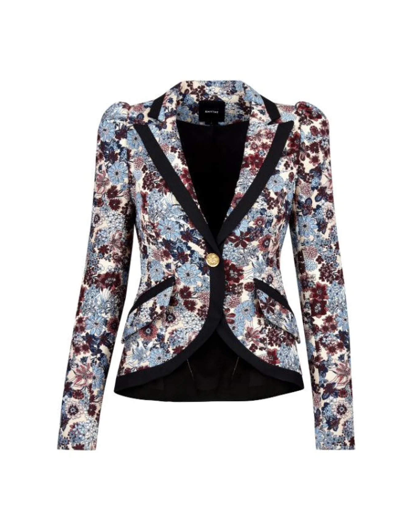Smythe Taped Pouf Sleeve One Button Blazer