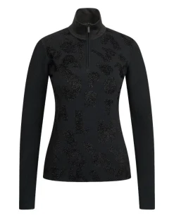Sportalm Pattern Front Zip Split Neck Pullover