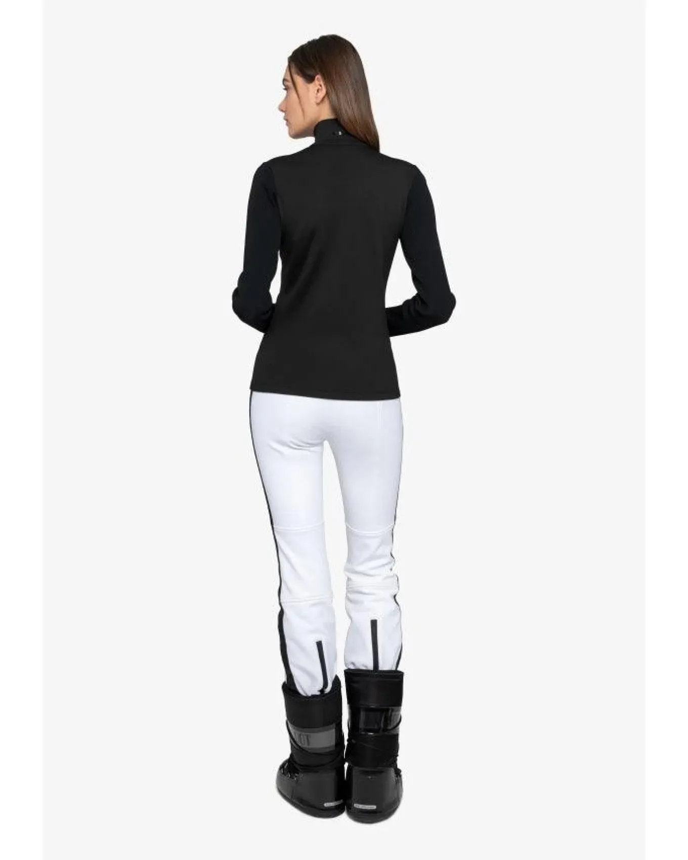 Sportalm Pattern Front Zip Split Neck Pullover