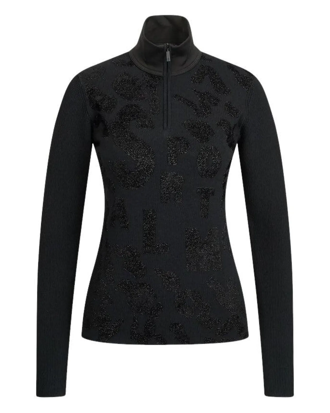 Sportalm Pattern Front Zip Split Neck Pullover