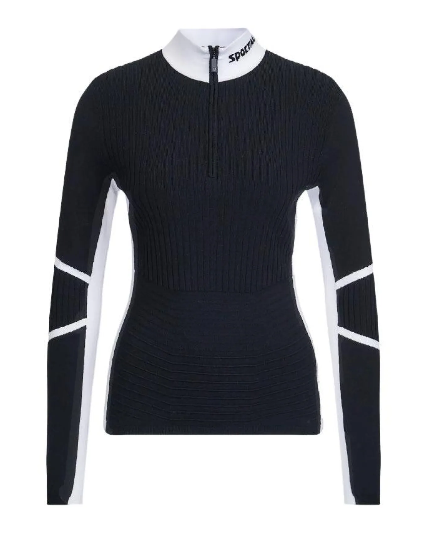 Sportalm Rib Knit Stand Collar Sweater With Contrast Details