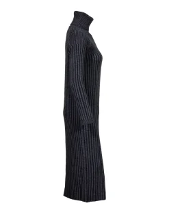 Tonet Two Ton Rib Knit Turtleneck Dress