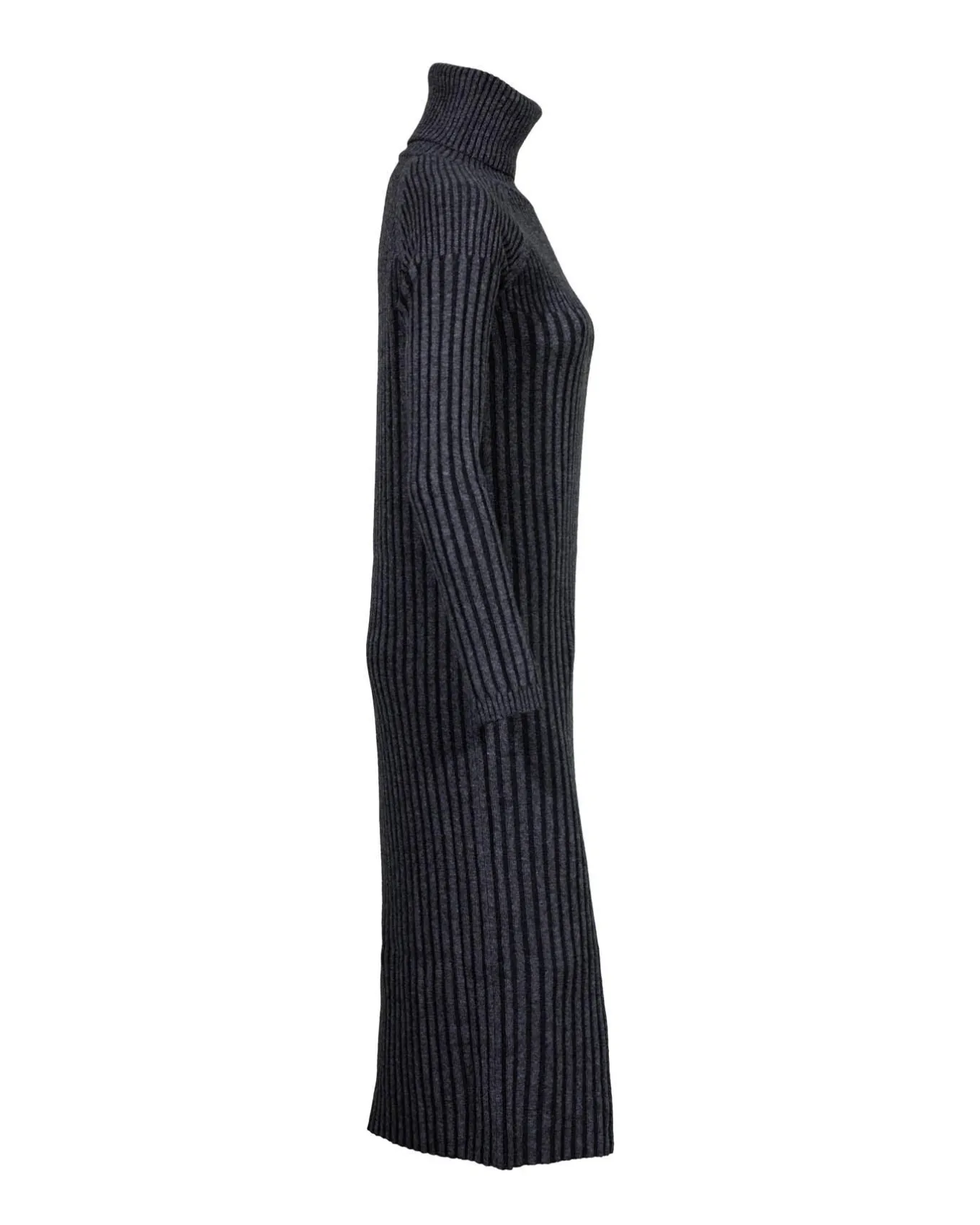 Tonet Two Ton Rib Knit Turtleneck Dress