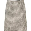 Tweed Contrast Knit Pencil Skirt
