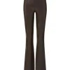 Veronica Beard Beverly Dark Chocolate Vegan Leather Skinny Flare Pant