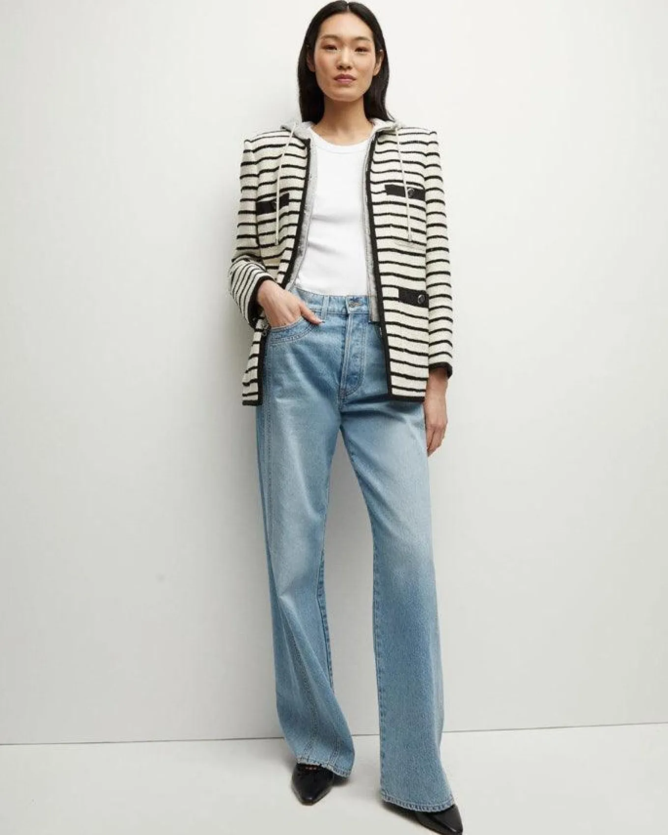 Veronica Beard Foster Striped Dickey Jacket