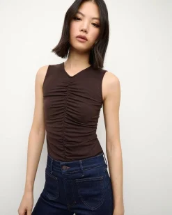 Veronica Beard Neeta Ruched Tank Top