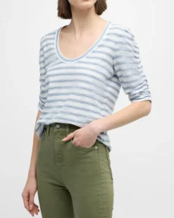Veronica Beard Netto Contrast Stripe Tee