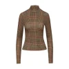 Veronica Beard Plaid Turtleneck Top