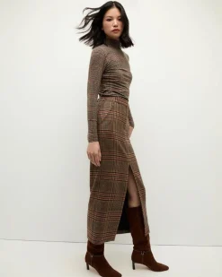 Veronica Beard Plaid Turtleneck Top